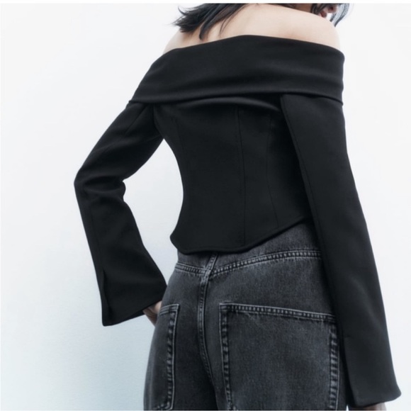 ZARA BLACK OFF-THE-SHOULDER TOP LIMITED EDITION - Picture 9 of 9